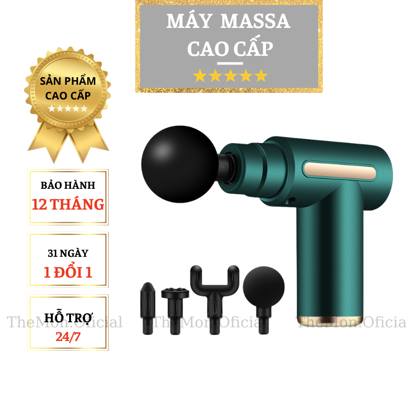 Máy massage cầm tay mini máy massage toàn thân 4 đầu 6 chế độ