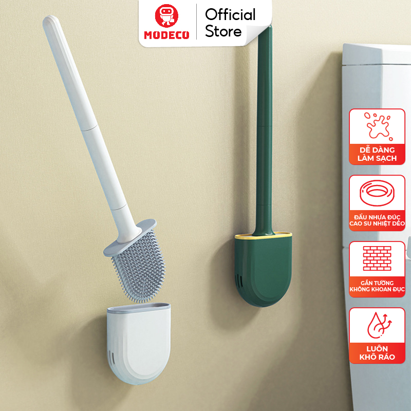 Chổi Cọ Nhà Vệ Sinh - Cọ Bồn Cầu Silicon Có Giá Đựng Gắn Tường Chắc Chắn, Thiết Kế Đẹp, Dễ Dàng Tháo Lắp - Modeco