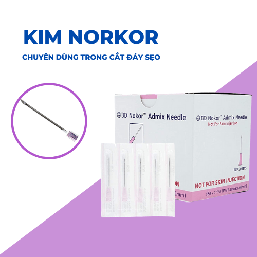 1 cây kim cắt đáy sẹo - kim tam giác phá đáy sẹo Nokor BD hàng USA hướng dẫn với PRP