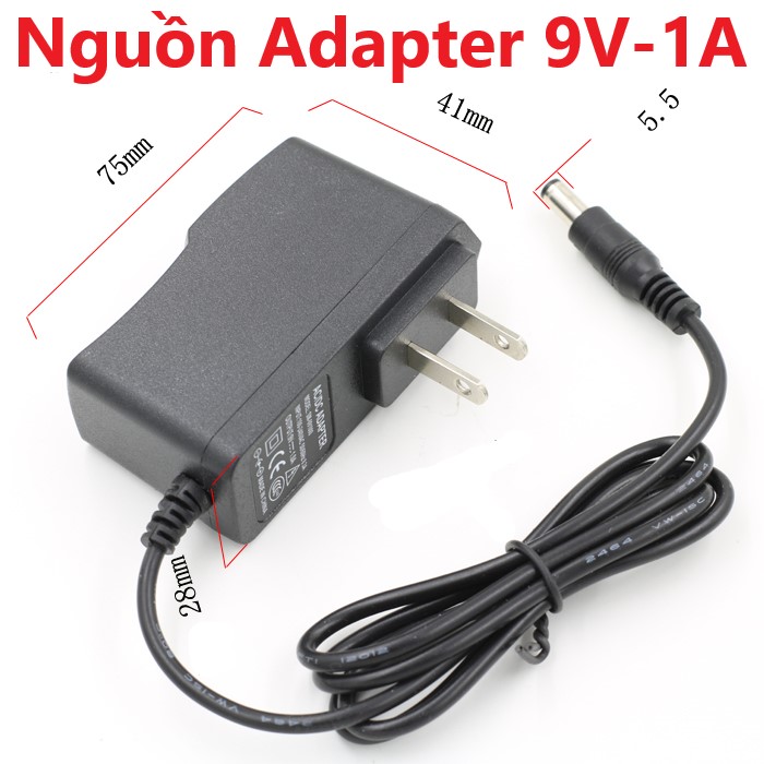Nguồn adapter 9v 1a đầu jack 5.5*2.1mm