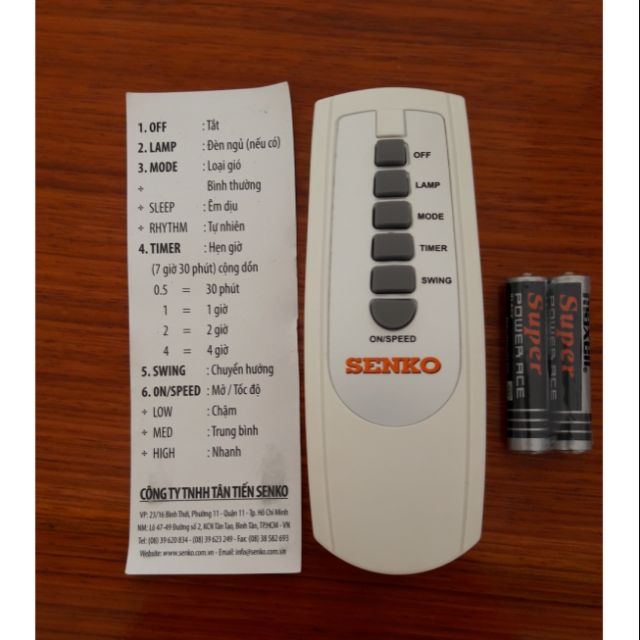 Remote điều khiển từ xa cho quạt Senko