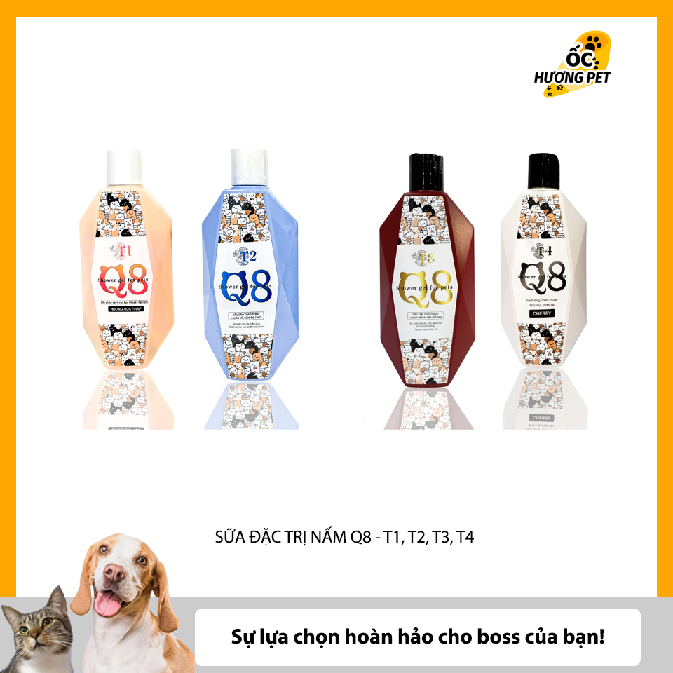 Sữa Tắm Thảo Dược Cao Cấp Cho Chó Mèo Q8 200ML