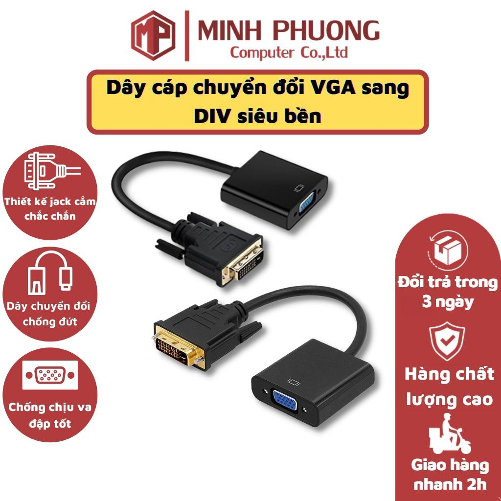 Dây cáp chuyển đổi cổng DVI sang VGA siêu bền loại 1
