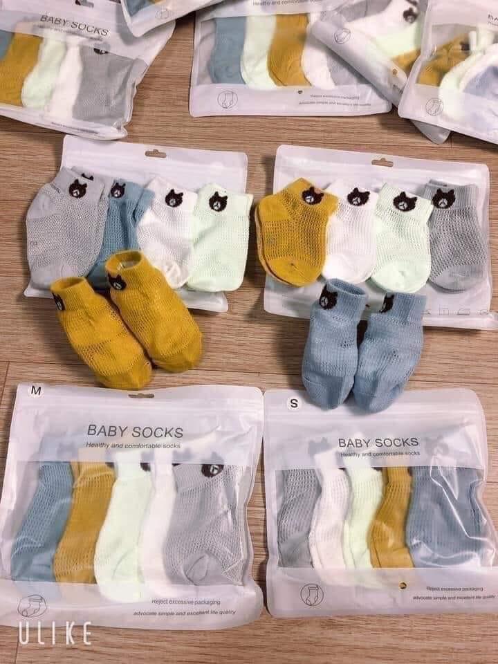 Set 5 đôi tất vớ gấu mùa hè cho bé