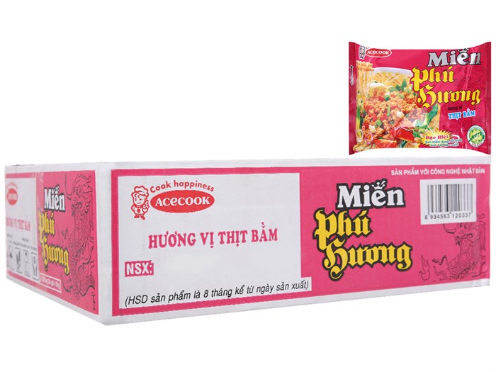 Thùng 24 gói miến phú hương hương acecook vị thịt bằm