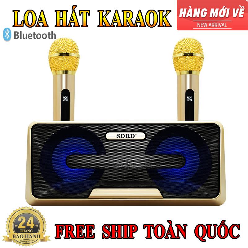 Loa Karaoke Mini Kèm 2 Mic SD 301 Thế Hệ Mới Không Dây Pin Sạc Được Thiết Kế Nhỏ Gọn Loa Kẹo Kéo Karaoke Công Suất Lớn Tiện Lợi Dễ Dàng Mang Đi Bất Cứ Đâu
