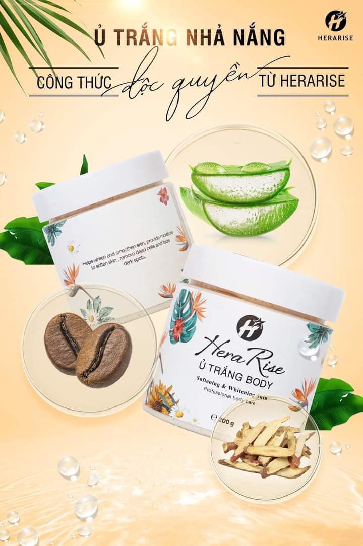 Kem ủ trắng, nhả nắng, tẩy tế bào da chết body hera rise