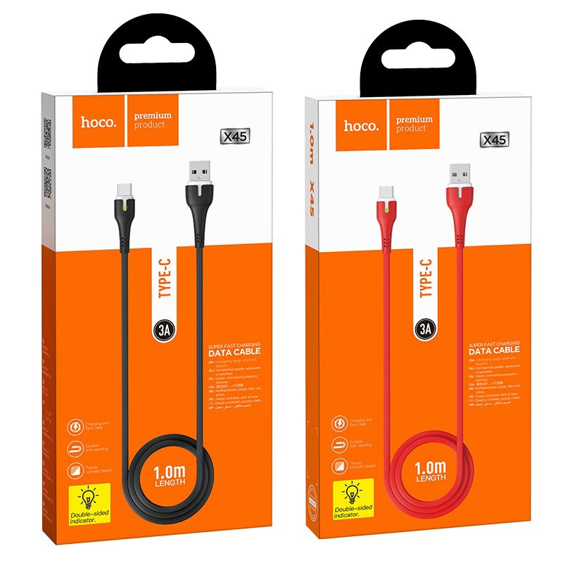 Cáp Sạc Nhanh 2.4A Hoco X45 iPhone Lightning/Type C