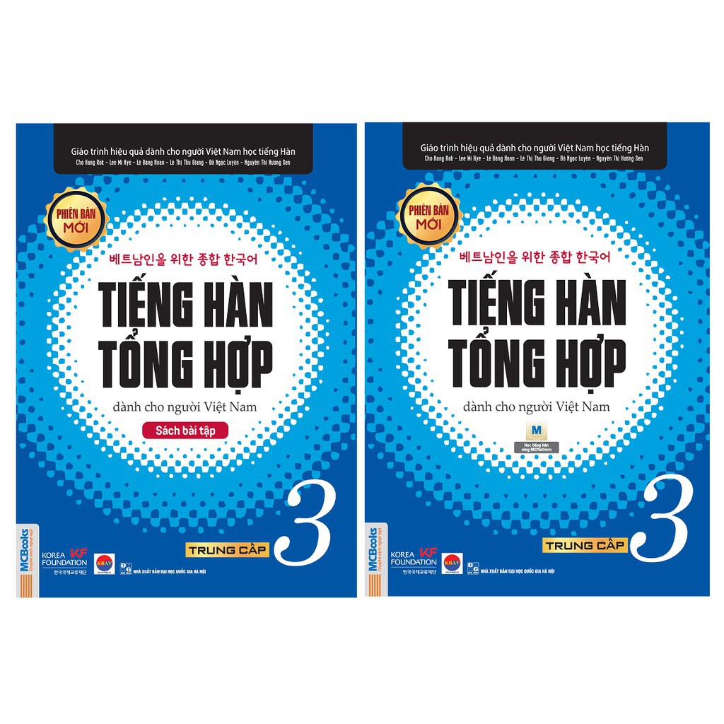 Sách - Combo Tiếng Hàn Tổng hợp trung cấp 3 (Giáo trình + SBT) – Bản đen trắng (Tặng Sổ Tay)