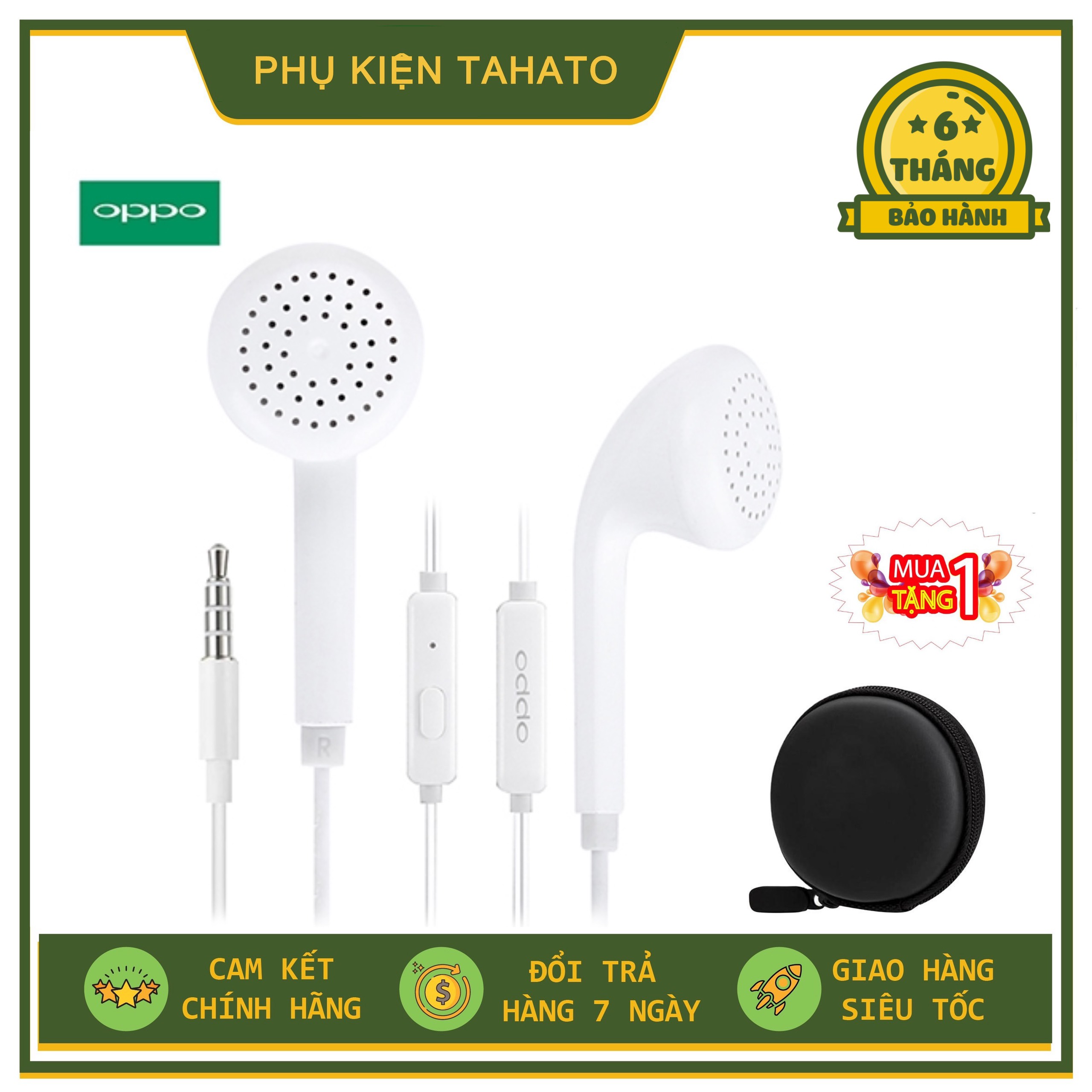 [CHÍNH HÃNG] Tai nghe Oppo F1s/F1 Plus R9/R9 Plus Bảo Hành 1 Đổi 1 6 Tháng Tặng Hộp Đựng 25K