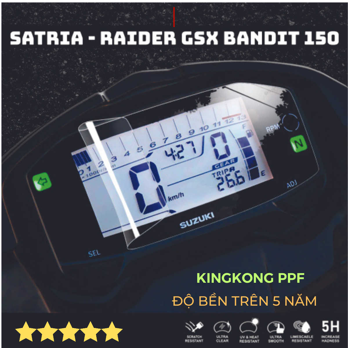 Ppf đồng hồ raider satria 150 suzuki 150. phim ppf xe suzuki