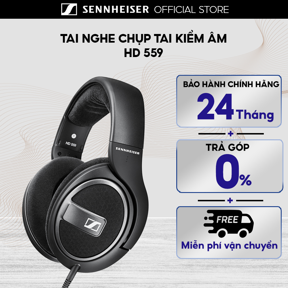 Tai nghe có dây chụp tai sennheiser hd 559 - bảo hành chính hãng 24 tháng