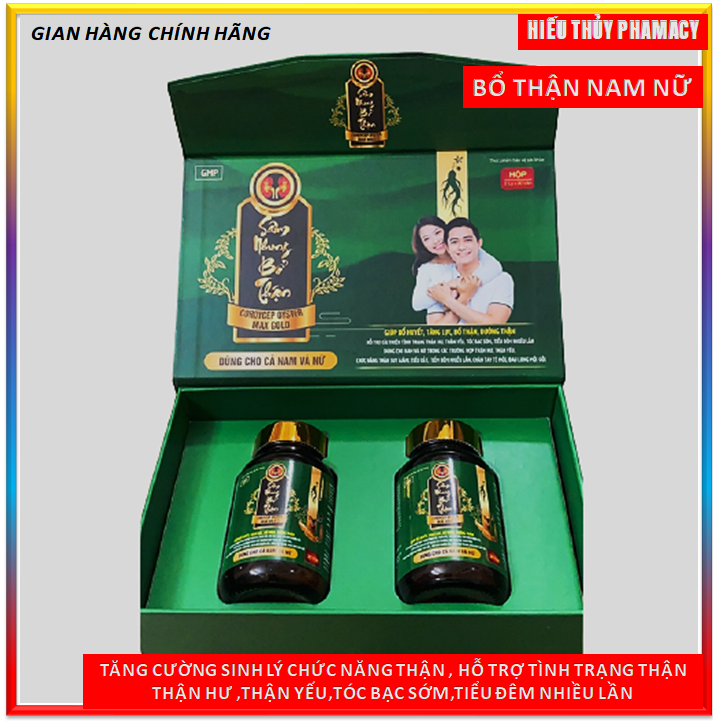 [Hộp 2 lọ ]Viên uống Sâm  Nhung Bổ Thận Coroycep Max Gold Dùng cho Nam và Nữ -Giúp Bổ Thận tráng dươ