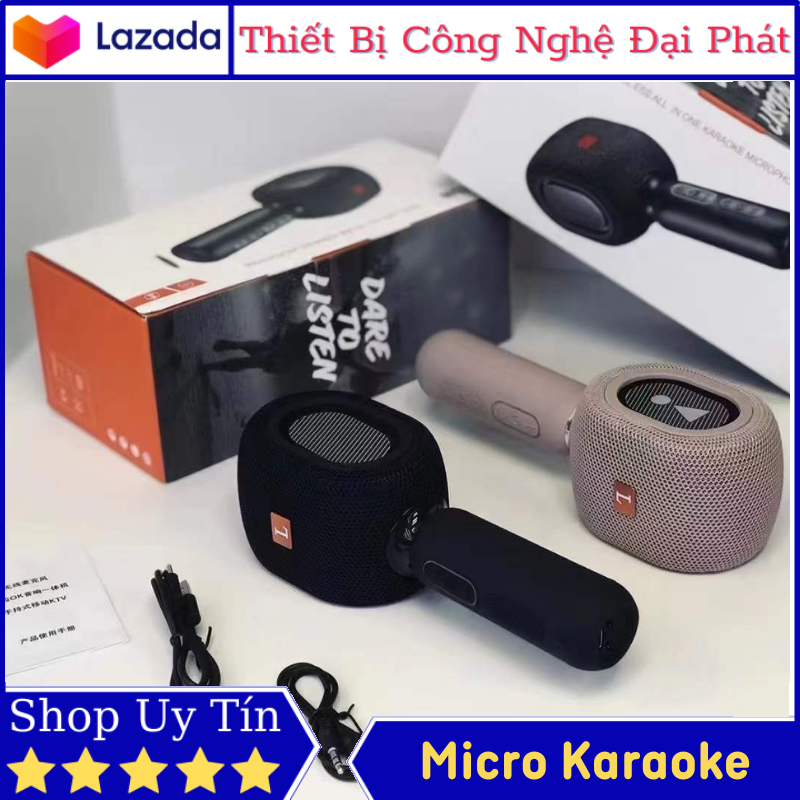 Micro Bluetooth Floveme KMC500 Micro Hát Karaoke BLuetooth Thiết Kế Chắc Chắn Sang Trọng Âm Thanh Chất Lượng Cao