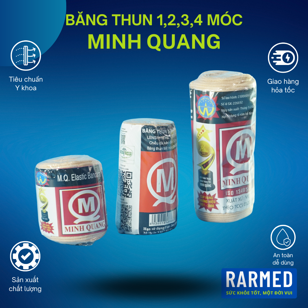 Băng thun Quang Mậu 1 móc, 2 móc, 3 móc, 4 móc băng cố định khớp, cầm máu