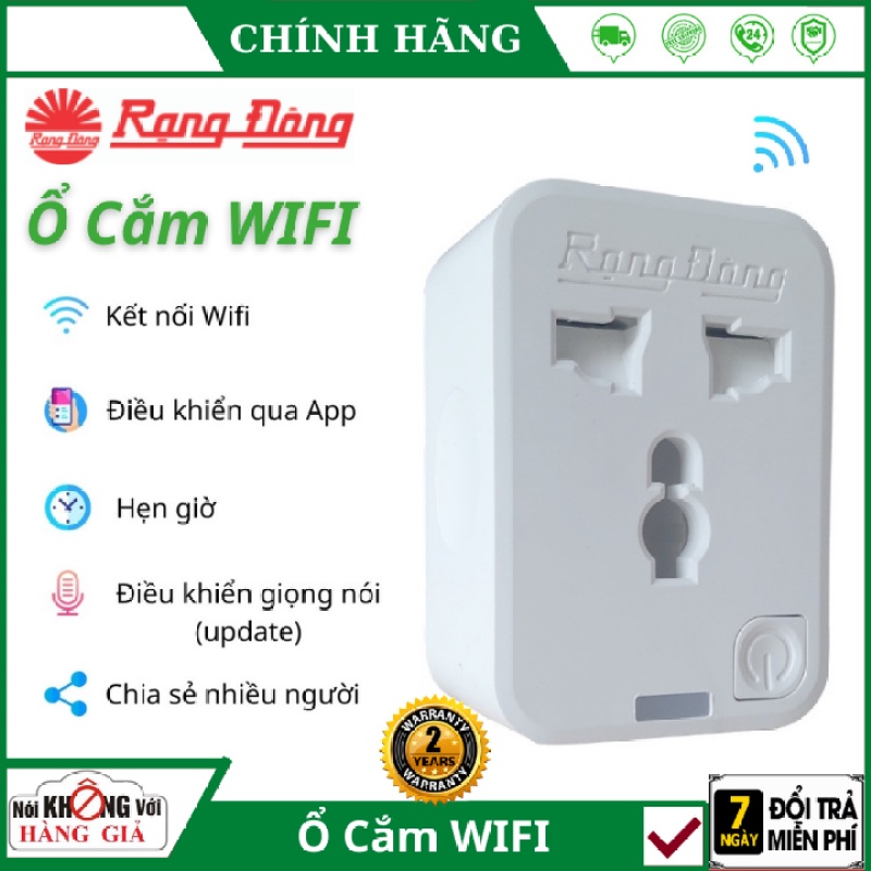 Ổ cắm hẹn giờ Rạng Đông kết nối wifi với điện thoại thông minh