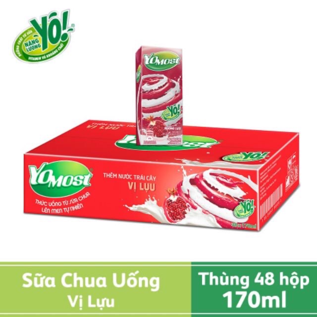 Thùng 48 hộp sữa chua uống Yomost Hương Dâu 170ml - HSD Luôn Mới