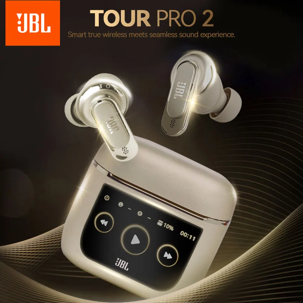 JBL TOUR PRO 2 True Wireless Noise Cancelling Earphones Bluetooth Sport Earbuds Headphone with Smart LCD Screen Mic Charge Case
