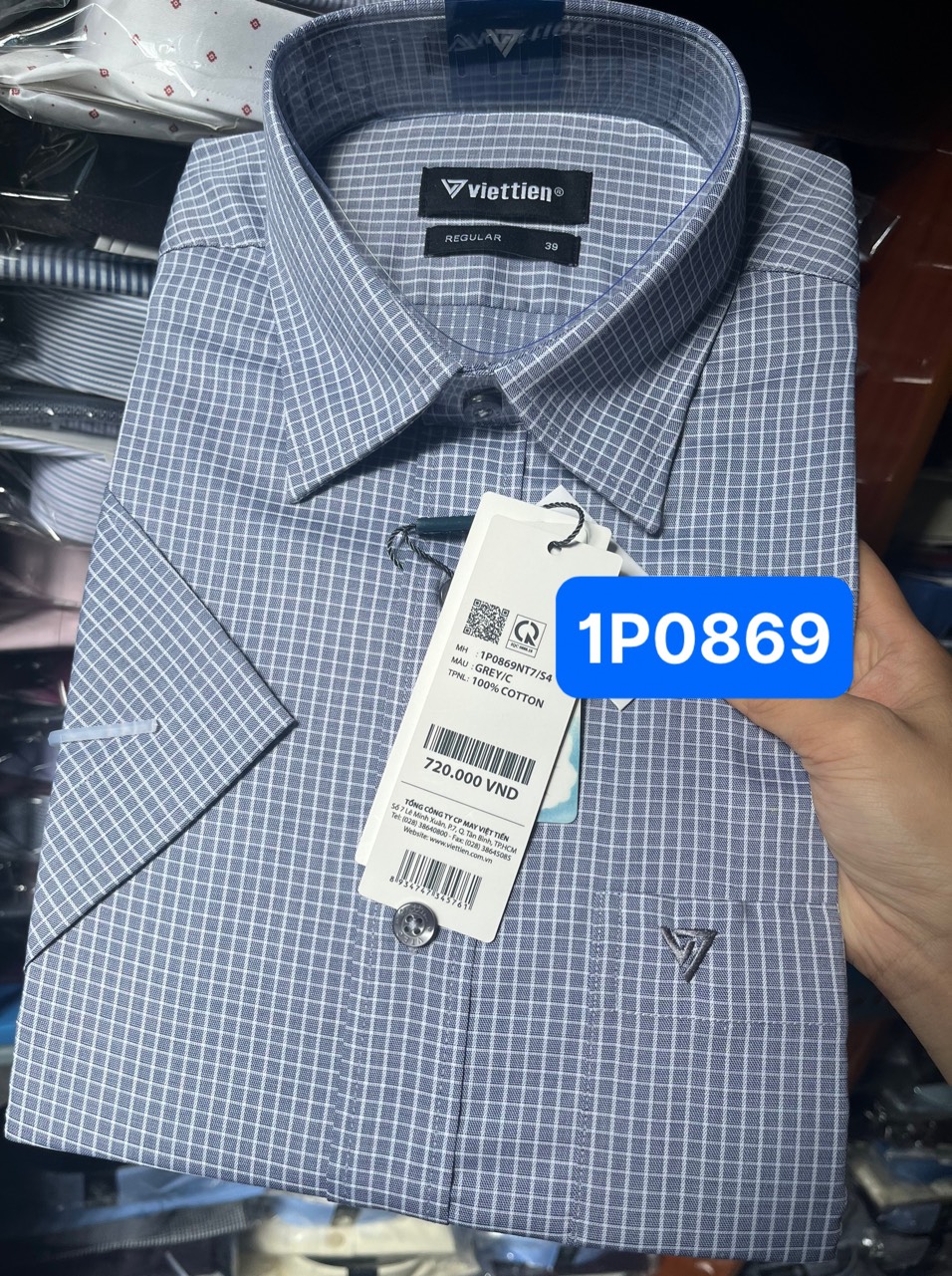 Áo sơ mi việt tiến giảm 50% giá 730 sale 360k form regular