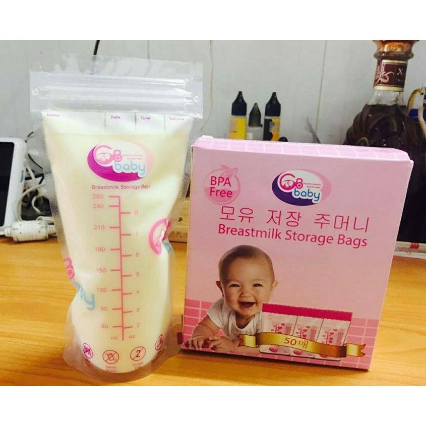 Hộp 50 túi trữ sữa GB Baby 250ml - Hàn Quốc chính hãng
