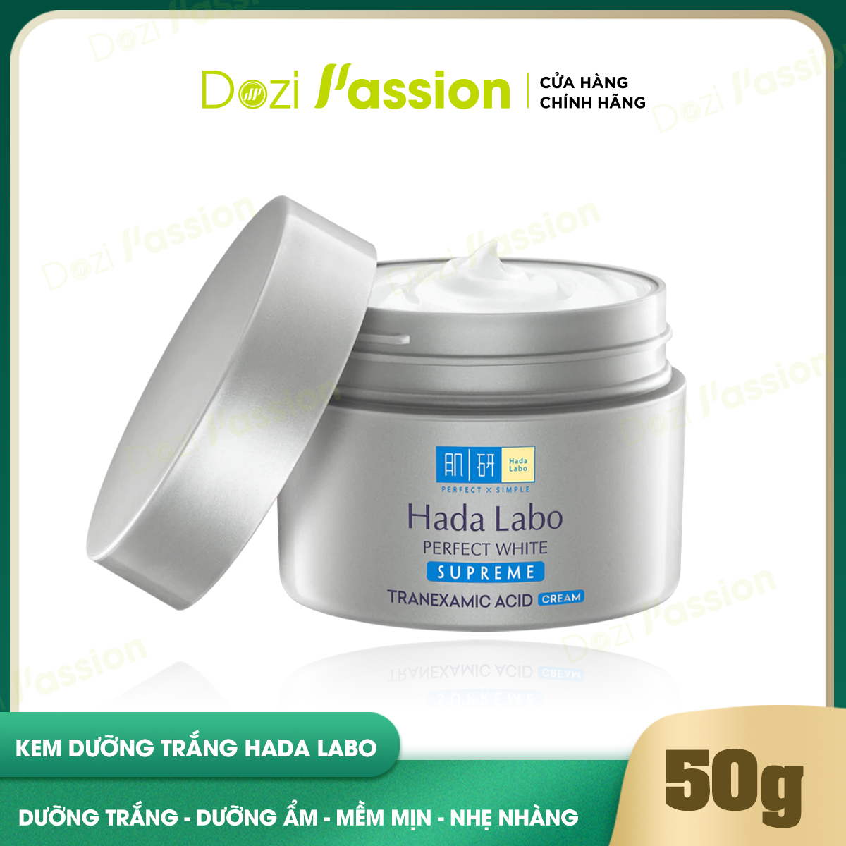 Kem Hada Labo Dưỡng Trắng Toàn Diện - Hada Labo Perfect White Supreme Cream Màu Xám 50g