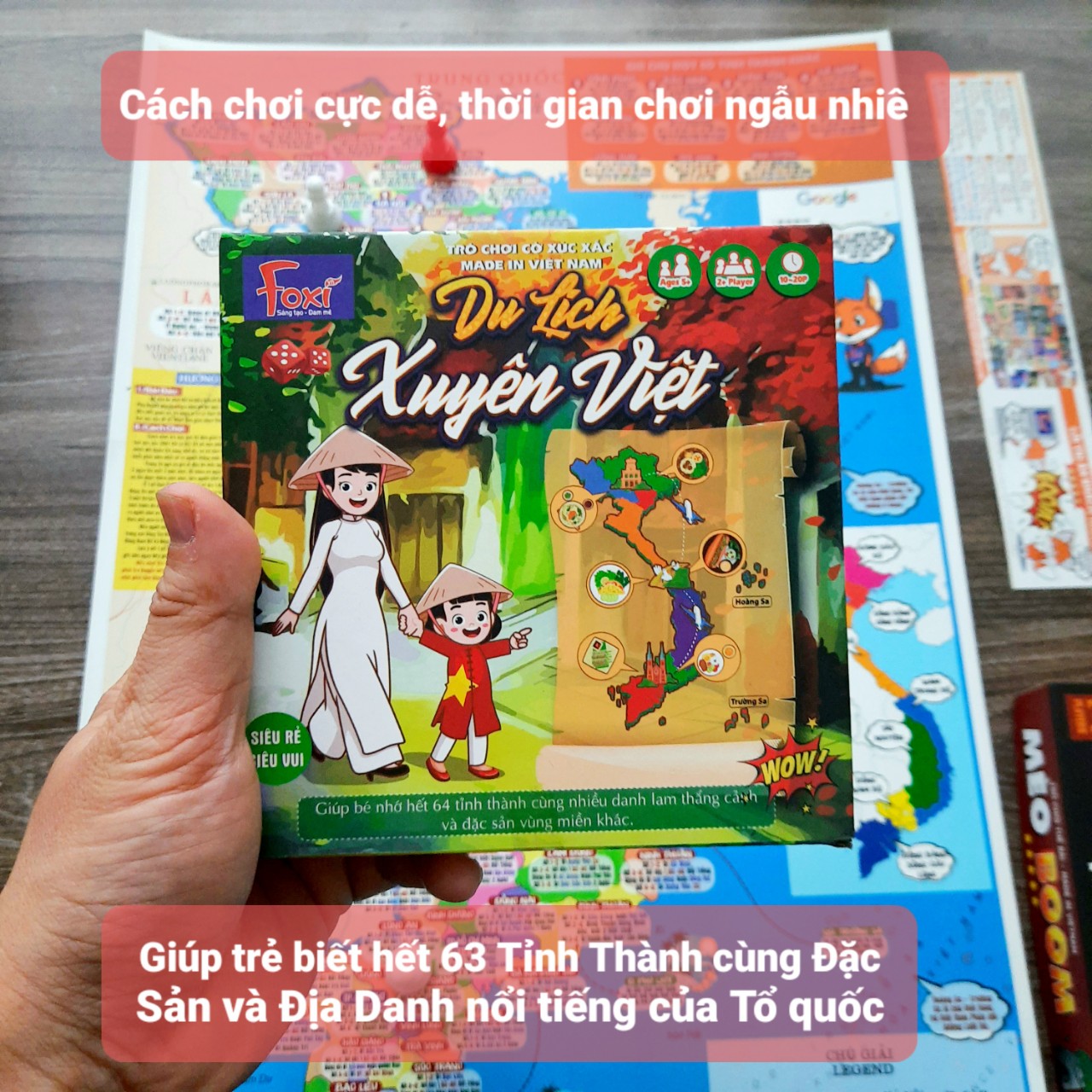 Board game Du lịch xuyên Việt Foxi đồ chơi trẻ em phát triển tư duy