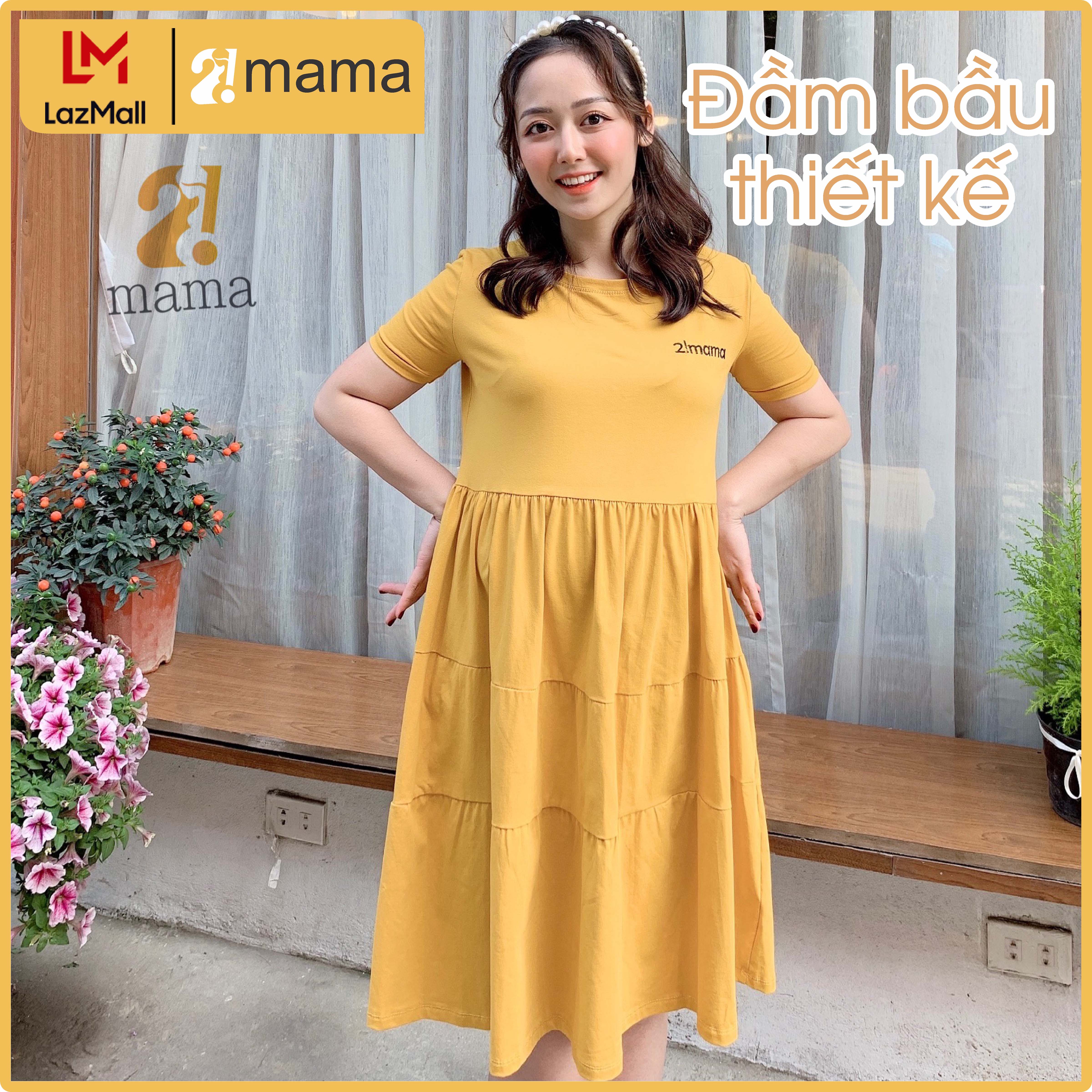 Đầm bầu suông đuôi cá chất cotton freesize 2MAMA V05