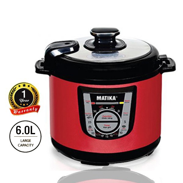 Nồi áp suất điện điều khiển cơ matika mtk-9261 6.0 lít