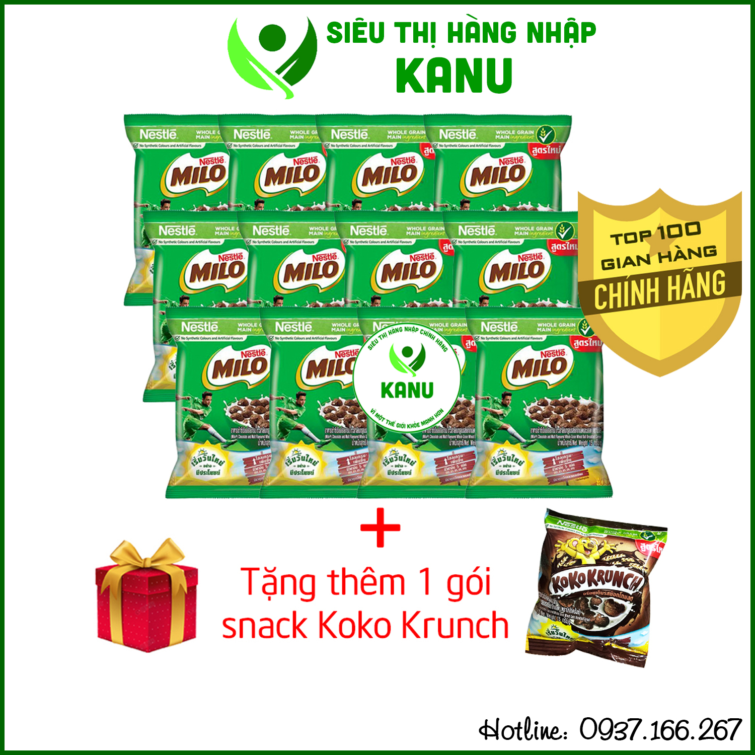 Snack ngũ cốc ăn sáng Milo Nestle Thái Lan