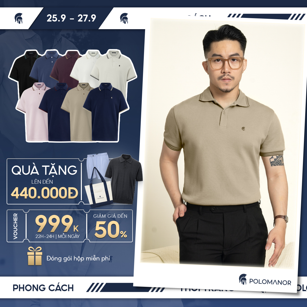 Áo polo nam BASIC CLASSIC vải cá sấu cotton piqué interlock sang trọng tinh tế POLOMANOR