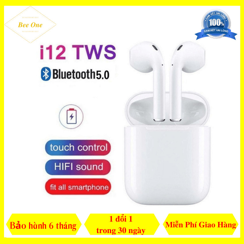 Tai Nghe Bluetooth i12 TWS Kết Nối Không Dây - Âm thanh sống động, cảm ứng cực nhạy - I12