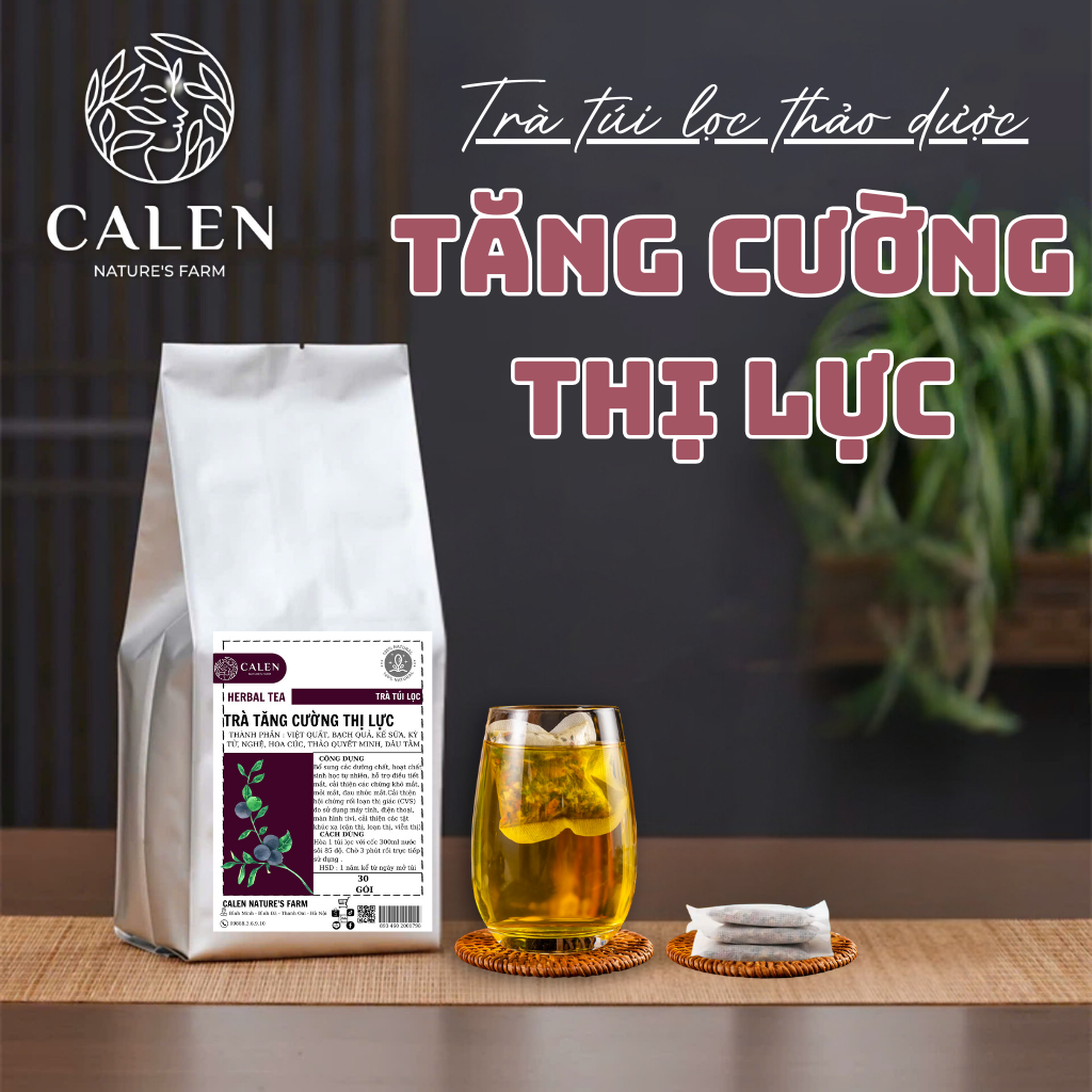 Trà bổ mắt Calen Nature Farm sáng mắt hỗ trợ chống ánh sáng xanh và tăng cường thị lực bịch 30 gói lọc