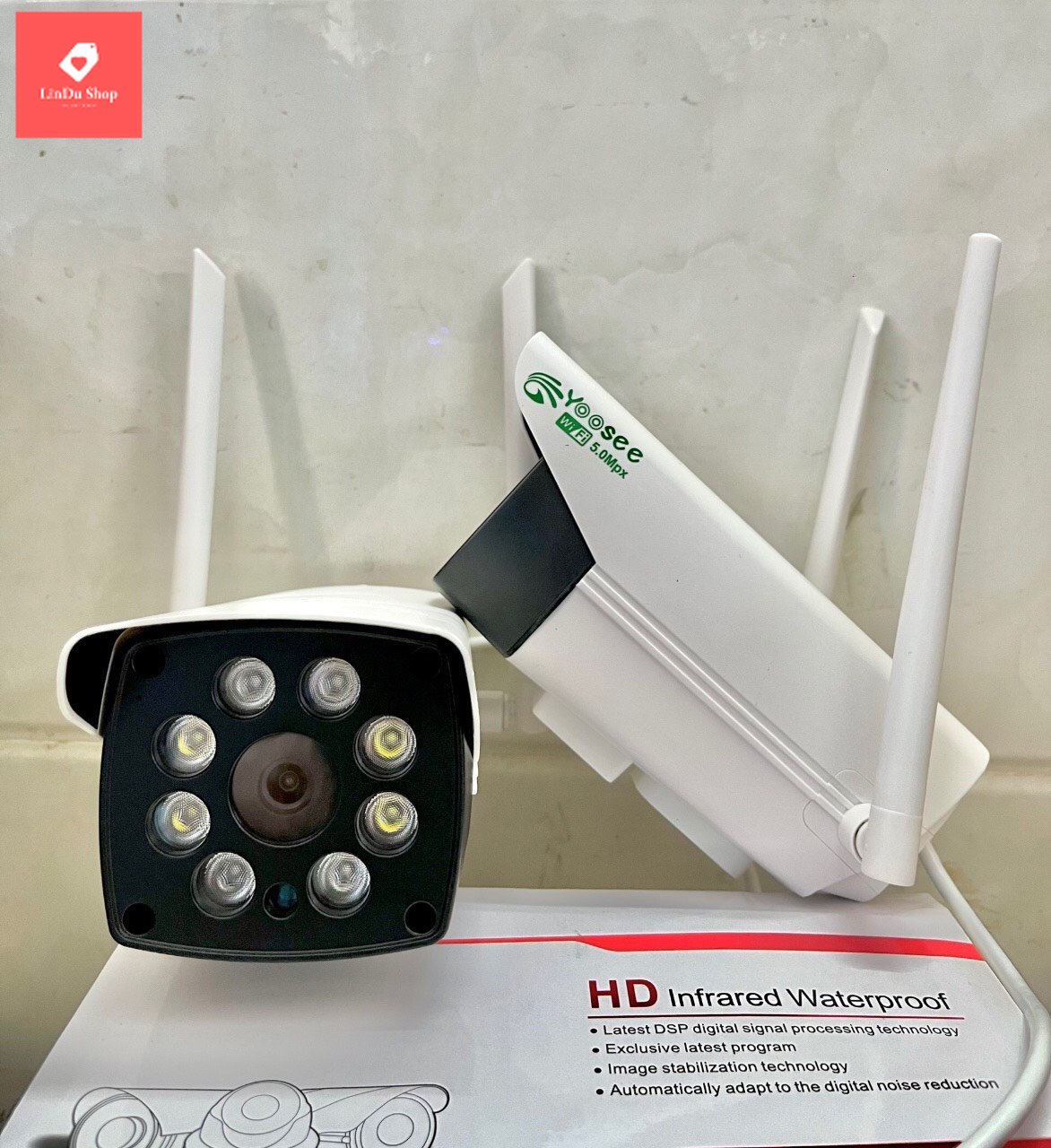 Camera ngoài trời yoosee 318s 8 led 5.0 mpx - 1296p utral hd, 8led, ip wifi thân ngoài trời - siq7