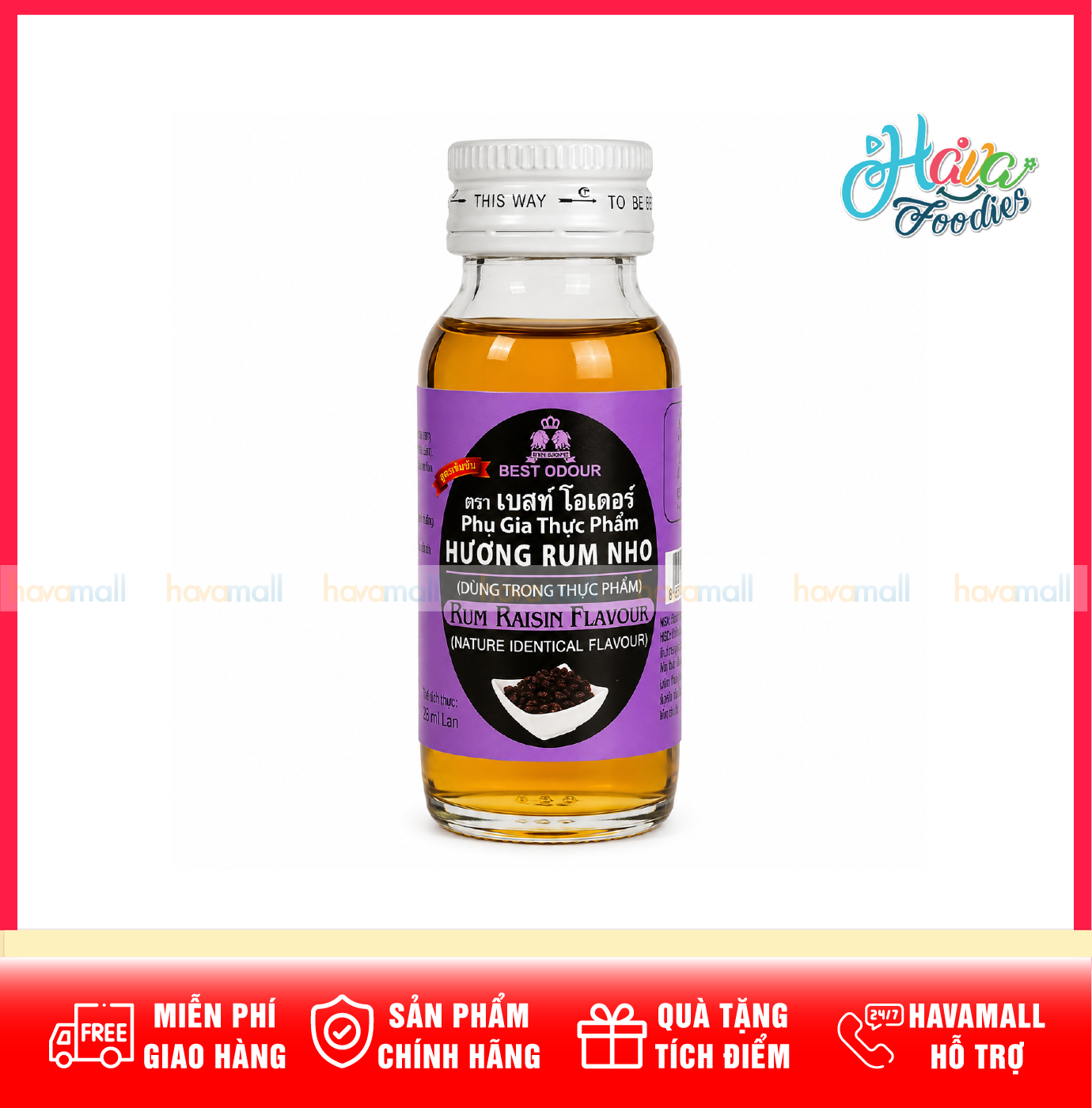 Tinh Chất Hương Rum Nho Nhập Khẩu Thái Lan Best Odour 30ml – Best Odour Rum Raisin Flavour