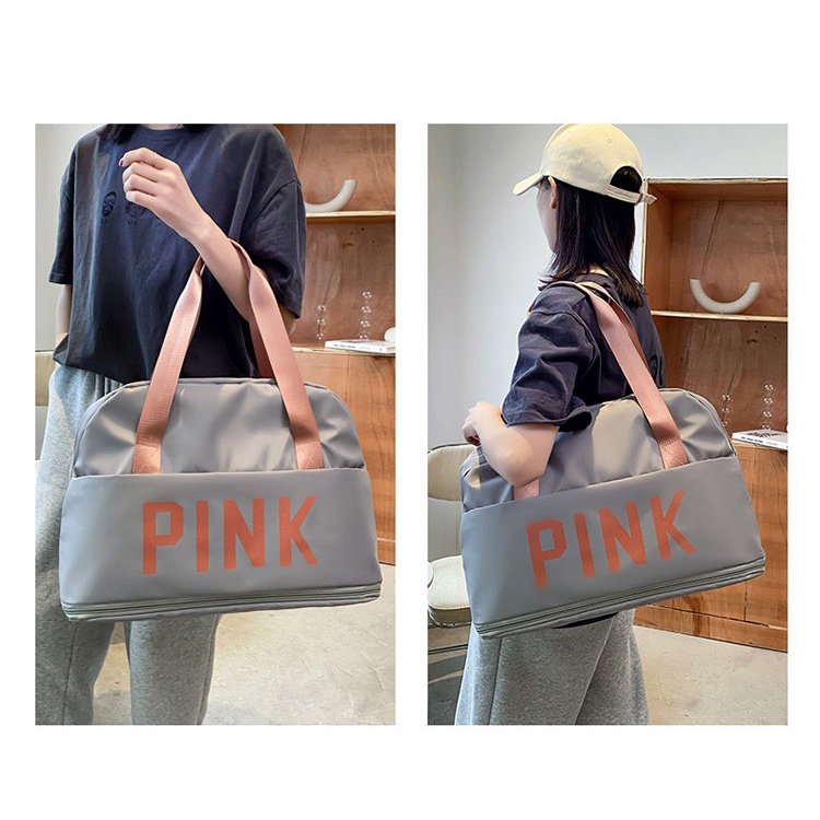 Túi Xách Du Lịch Cỡ Lớn 2 Tầng PINK - Túi Du Lịch Đa Năng Nam Nữ Sang Trọng Trọng Lượng Nhẹ Chống Thấm Nước Tốt