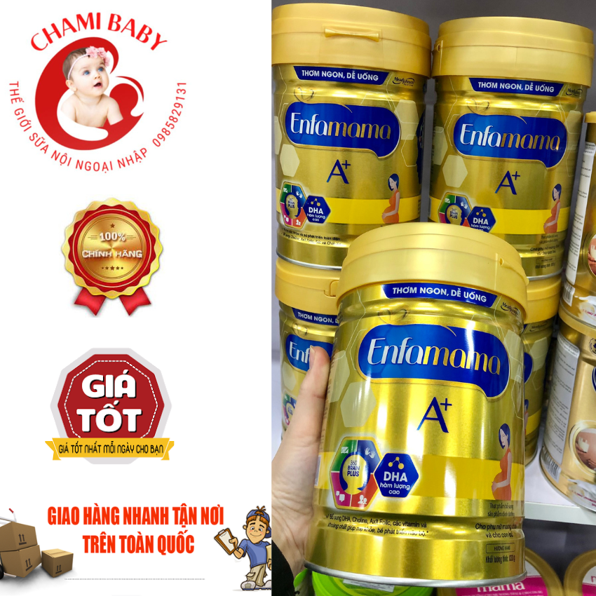 "Sữa bột Enfamama A+ hương vani/socola lon 830g Cho phụ nữ mang thai và cho con bú.