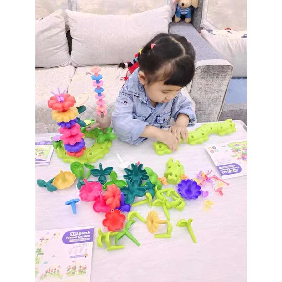 Đồ chơi trí tuệ ghép hình vườn hoa, đồ chơi trồng cây thông minh cho bé 1-3 tuổi