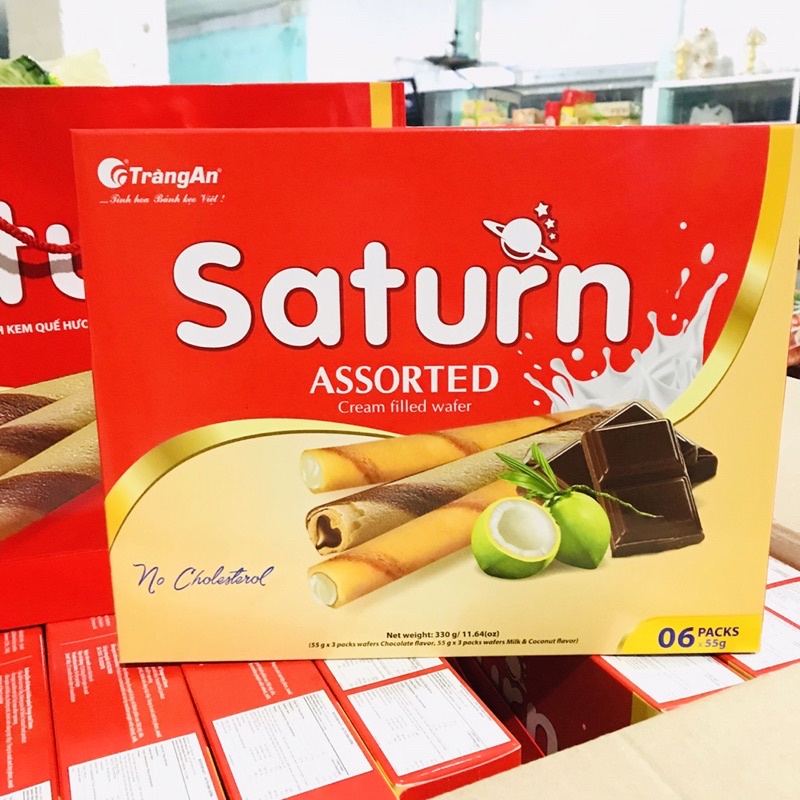 Hộp Bánh kem quế Saturn 330g Tràng An kèm túi xách