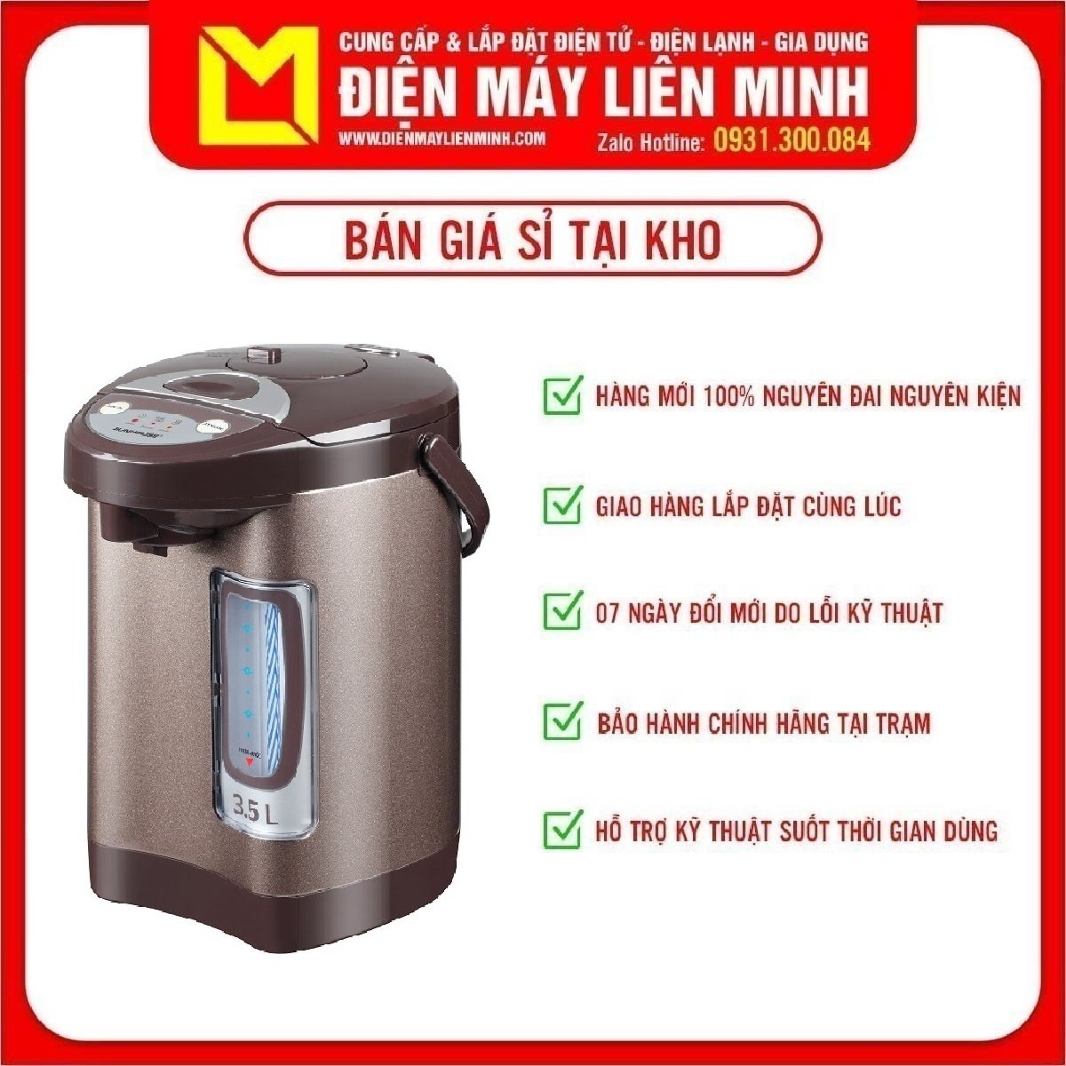Bình thủy điện 3.5 l sunhouse shd1535c - cột hiển thị mức nước trong bình lớn, dễ dàng quan sát 3 chế độ lấy nước thuận tiện chức năng cảm biến, tự động ngắt điện khi bình hết nước an toàn
