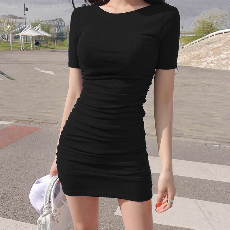 ĐẦM ÔM BODY TAY NGẮN NHÚN 2 BÊN a2