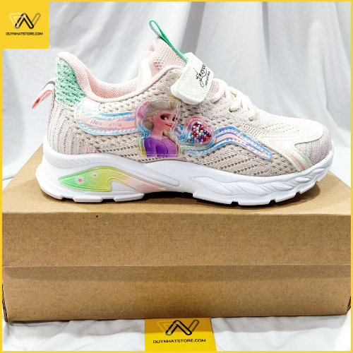 Giày Thể Thao Em Bé Gái Nữ Công Chúa Elsa Hồng Tím Duy Nhật Store Xinh Sang Size Lớn Uzzang Dây Dán Sneaker Bata Đẹp