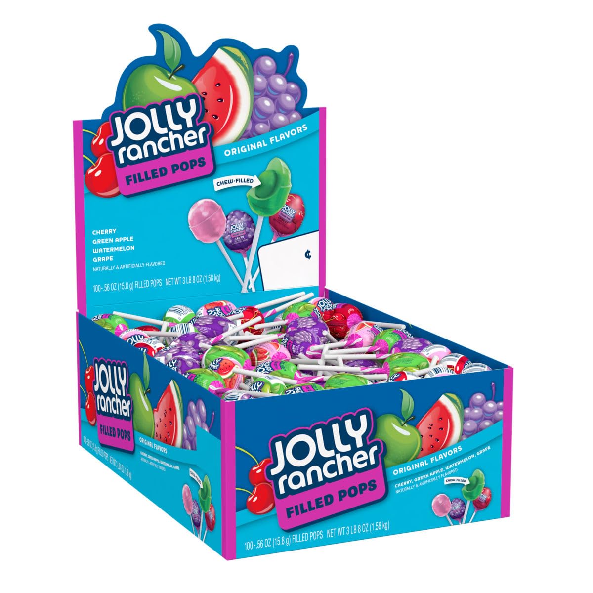_Kẹo mút trái cây có nhân Jolly rancher 1.58kg của Mỹ