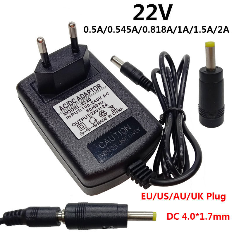 Bộ chuyển đổi nguồn đa năng 22 V AC DC 4.0x1.7mm Bộ chuyển đổi 22 Volt 0,5A 500mA 0.545a 545ma 0.818a 818ma 1A 1.5A 2A