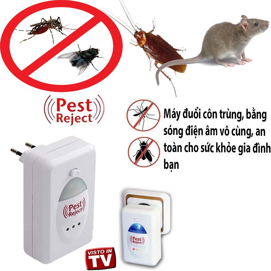 Đuổi Côn Trùng Pest Rejeck USA (CÓ BẢO HÀNH) Máy Đuổi Muỗi - Đuổi Côn Trùng Nguy Hại Bằng Sóng Siêu Âm An Toàn Cho Mọi Người