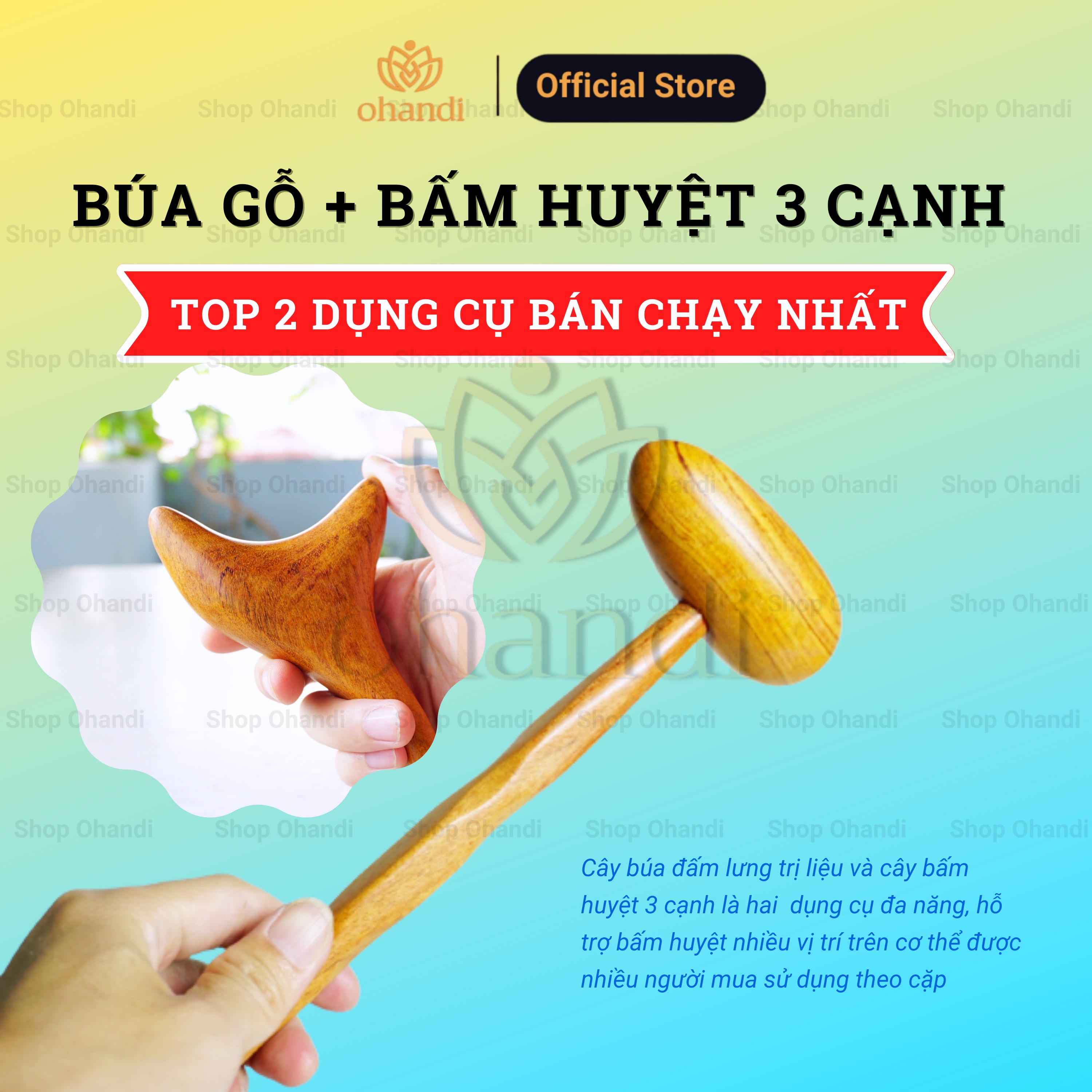 Cây Búa Gỗ Đấm Lưng Mát Xa – Búa Trị Liệu Bấm Huyệt gỗ giảm đau mỏi hỗ trợ bấm huyệt trị liệu | Ohandi Shop Giá  98,000 Đồng*Miễn phí vận chuyển
