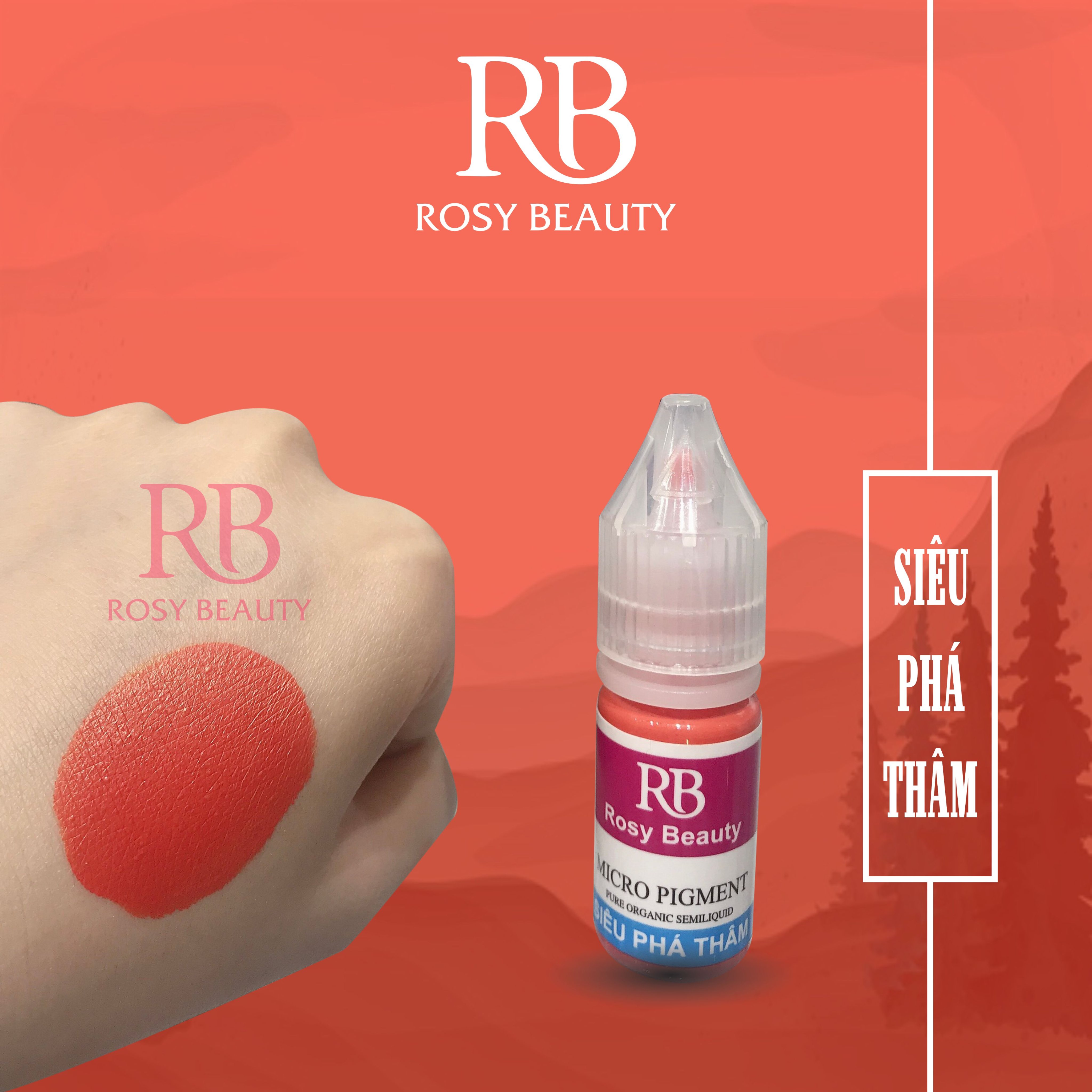 Mực phun xăm Rosy Beauty nhanh bám bong đậm mực phun mày môi mí khử thâm xử lí trổ