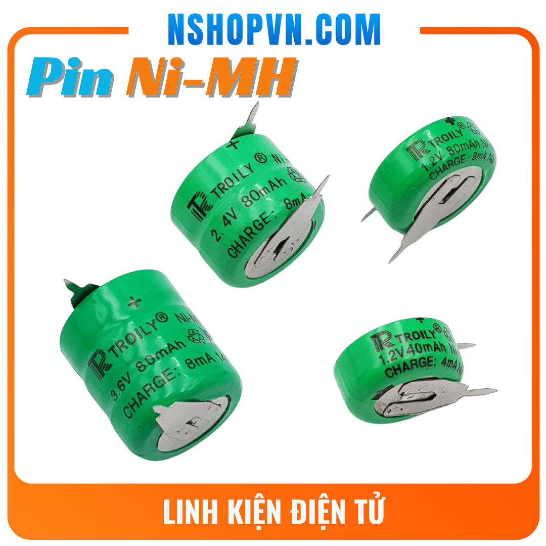 Pin sạc ni-mh 1.2v / 2.4v / 3.6v 40mah 80mah
