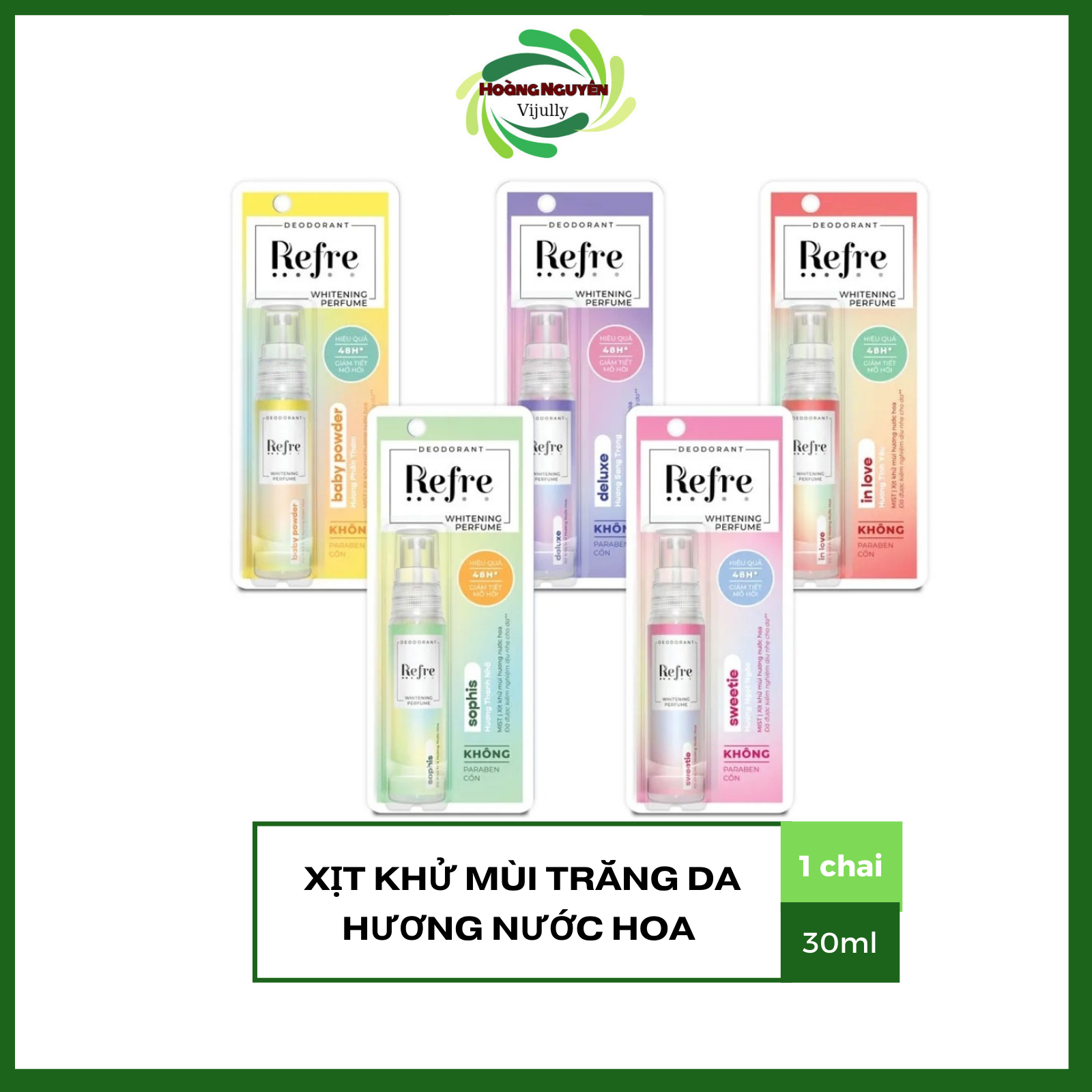 Xịt khử mùi hương nước hoa Refre Whitening Perfume 30ml