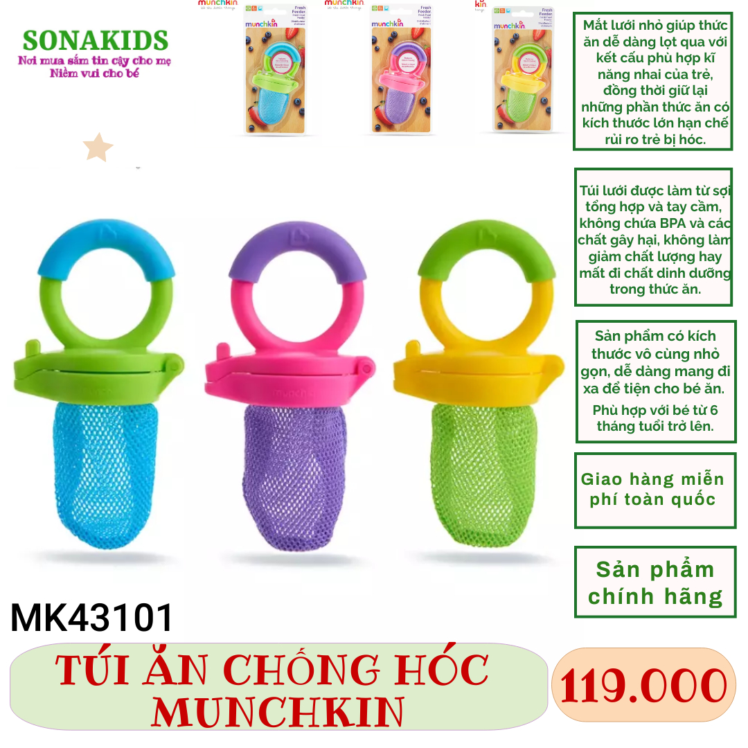 Cho bé ăn dặm - túi ăn chống hóc munchkin mk43101