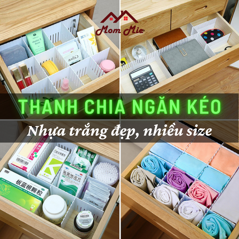 [HCM]Nhựa đẹp Bộ thanh chia ngăn kéo tủ nhiều kích cỡ - K045